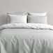TRANKIELO® 100% Coton Housse de couette 135x200 cm Bicolore Gris/Blanc Inclus 2 Taies d'oreiller 80x80 cm