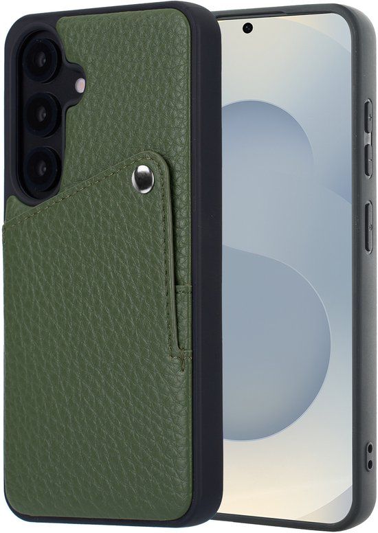 Selencia Hoesje - Geschikt voor Samsung Galaxy S24 / S25 - Backcover met Pashouder - Sage Green