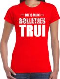 Bellatio Decorations Bolletjes trui / bergtrui t-shirt rood voor dames - Wieler tour / wielerwedstrijd trui shirt rood 2XL