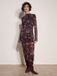Apricot Midi-jurk van mesh met bloemenprint
