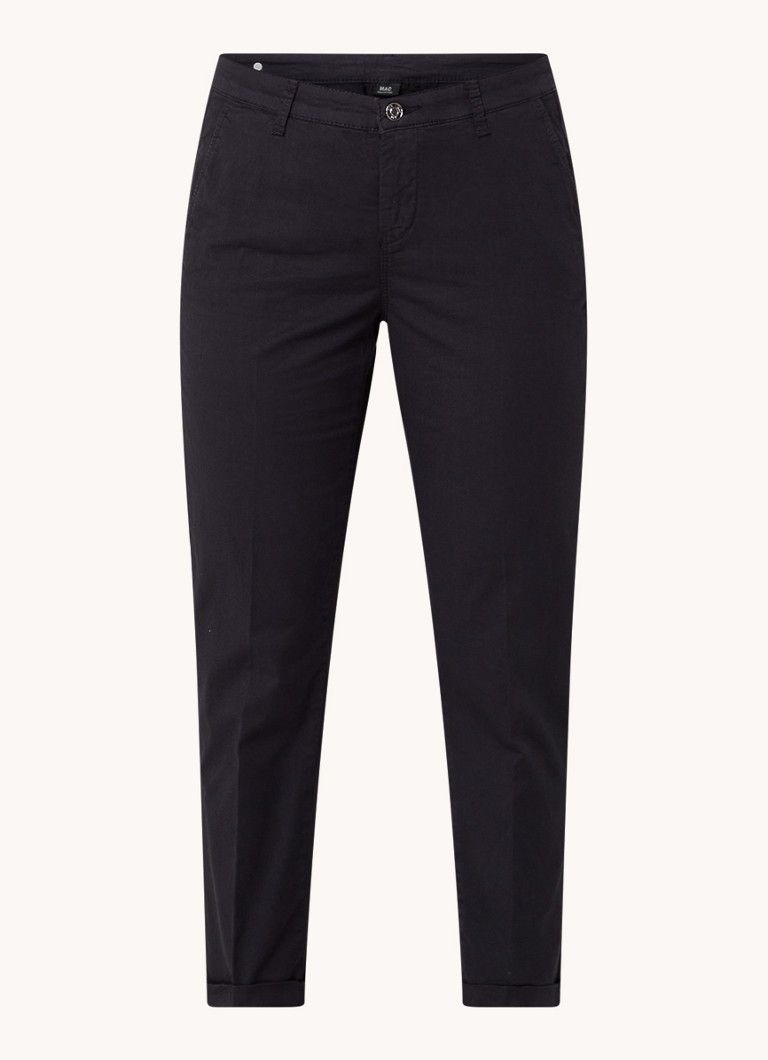 Mac Jeans Mid Waist Slim Fit Cropped Chino with Pockets and Stretch