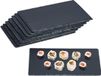Merkloos Relaxdays Leisteen Serveerplank - Set van 8 - Rechthoekig - 26 x 16 cm - Antraciet