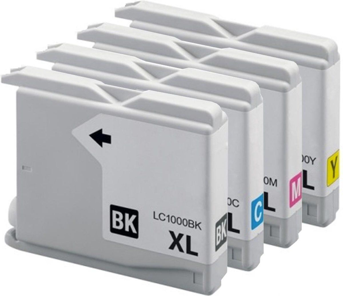 InktDL Compatible inkt cartridges voor LC1000 / LC-1000XL | Multipack van 4 inktcartridges voor MFC 240C, 3360C, 440CN, 460CN, 465CN, 5460CN, 5860CN, 660CN, 665CW, 680CN, 685CN, 845CW, 850CDN, 855CW, 860C, 885CW, DCP 135C, 150C, 540, 560, 680CN, 750, 770
