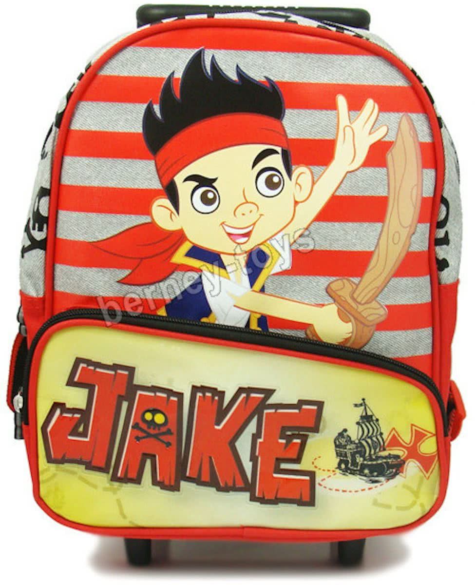 Disney Jake en de Nooitgedacht Piraten Rugzak Trolley Rugtas School Tas 2-5 jaar - Rood