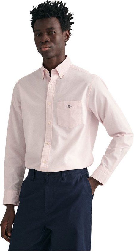 Gant Oxford Regular Fit Shirt - Men - Pink - Long Sleeve - 2XL - 100% Cotton