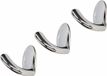 Merkloos Luxe Plakhaken / Handdoekhaken - 3x - Chroom Glans - Metaal - Zelfklevend - 3.8 x 4.2 x 3.5 cm