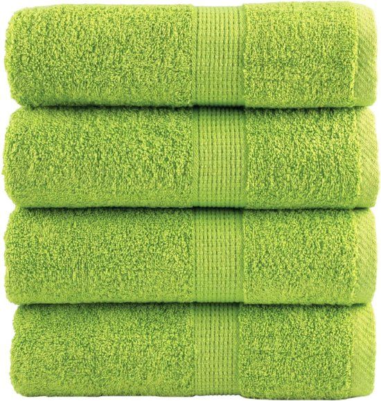 vidaXL Premium SOLUND washandjes appelgroen 4 stuks 30x30 cm 600 g/m² Katoen
