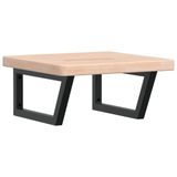 vidaXL Badkamer Wandschap Staal en Massief Eikenhout Bruin en Zwart