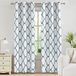 Melodieux Marokkaanse mode thermisch geïsoleerde kamer verduistering verduisterende tule gordijnen voor woonkamer, 106 bij 203 cm, Off White/Dusty Teal (2 panelen)
