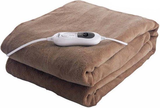 EDM Elektrische Deken - 180 x 130 cm - Bruin - 3 Warmtestanden - Tweepersoons