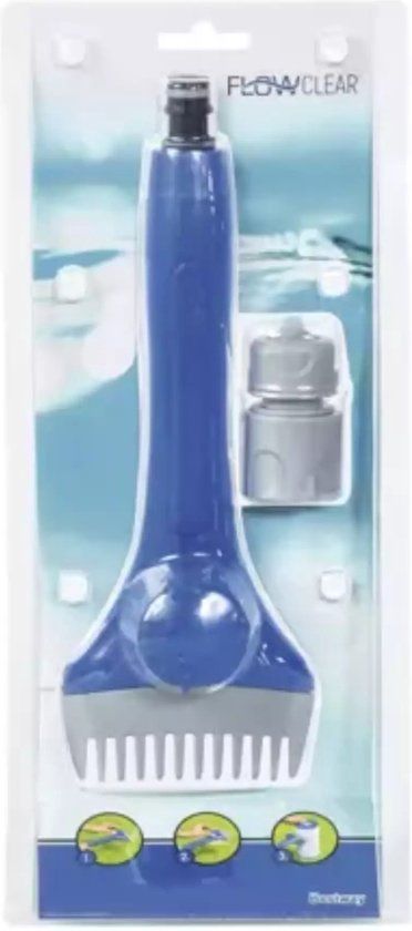 Bestway Zwembadfilter Schoonmaak Borstel - Reinigingsborstel voor zwembadfilter - Met Opzetstuk - Blauw
