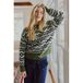 FREEQUENT gebreid vest met print en wol - groen