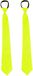 Funny Fashion Carnaval stropdas - 2x - neon geel - volwassene