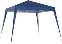 Merkloos Opvouwbare Partytent 2,4x2,4 m – Waterdicht Pop-up Tuinpaviljoen – Staal & Oxford Doek – UV-bestendig - Blauw