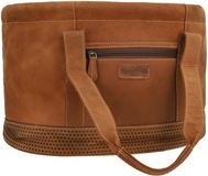 Gusti Egan B. Lederen fietsmand, afneembare fietstas met handvat, picknickmand, stuurtas van canvas, beige, compatibel met KlickFix zonder adapter