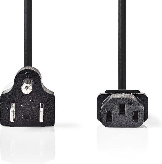 Nedis CEGL11500BK20 Stroomkabel Zwart 2 m Netstekker type B IEC 320