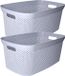 Panier à linge - gris clair - plastique - 34 x 54 x 23 cm - 35 l - 2 pièces