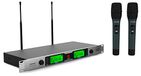 Audibax Missouri Rack A Professionele draadloze UHF-microfoon, 2 handmicrofoons, ontvangers voor rackmontage, 19 inch (48,7 cm), dynamische microfoons van aluminiumlegering