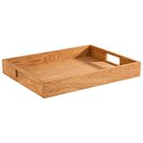 APS 761 dienblad van geolied eikenhout, 45 x 35 x 6 cm, met 2 handgrepen