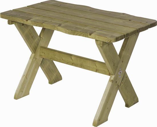 Talen Buitenmeubelen Talen Tafel Sneek - Groen geïmpregneerd Hout - 120x70cm