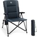 TIMBER RIDGE Chaise de camping - Pliable et robuste - Capacité de charge de 150 kg - 55 cm de largeur d'assise - Dossier haut - Avec porte-gobelet - Noir