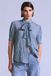 Levi's Women's Short Sleeve Blouse - L - Blue / Btt Mini Plaid Capsule 1