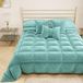 PETTI Artigiani Italiani - Warm fluwelen dekbed 160x260 cm, dubbelzijdige sprei, 350 g/m², Tiffanyblauw, gemaakt in Italië