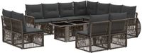 vidaXL Tuinbank Set 12 st Grijs en Donkergrijs poly rattan
