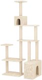 vidaXL Arbre à chat avec poteaux à gratter en sisal Crème 177,5 cm