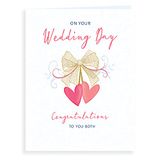 Piccadilly Greetings Koko Designs K70068 Luxe Mooie Hedendaagse Gefeliciteerd aan u allebei op uw trouwdagkaart - 8 x 6 inch, roze