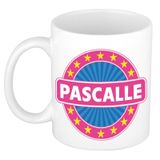 Bellatio Decorations - Pascalle voornaam - koffiemok - beker - wit/roze - 300 ml
