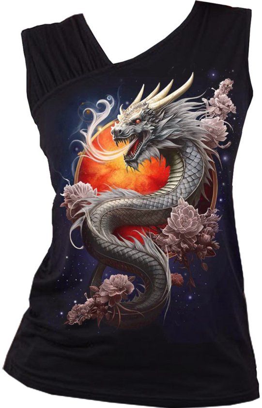Spiral Sun Dragon Top zwart Viscose