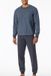 Schiesser Pyjama met print graphit-blauw