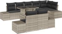 vidaXL Tuinbank Set 9-delig Lichtgrijs Polyrattan