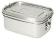 Boîte à lunch en acier inoxydable avec compartiments - Boîte à lunch pour enfants et adultes avec joint en caoutchouc et fermeture - Argent