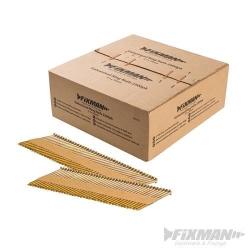 Fixman 75 x 3 1 MM Gegalvaniseerde ring nagels | 689272 | 2500 STUKS | 75 x 3 1 MM