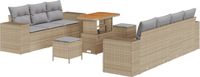 vidaXL Tuinbank Set Beige/Lichtgrijs