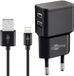 Goobay Double charging set 2.4 A, power supply with 2x USB output including USB charging cable, black Lightning Connector