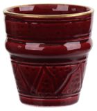 Tasse à espresso de 100 ml - En céramique - Rouge grenat avec bordure dorée - Relief - Adaptée pour l'espresso/le café turc - Élégante et attrayante - Tasse à espresso