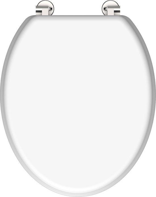 SCHÜTTE WC-Bril 84000 WHITE - MDF-Hout - RVS-Scharnieren - Gelakt - Wit