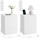 Vasagle Table de chevet set de 2 avec 2 prises – moderne – Blanc nuage