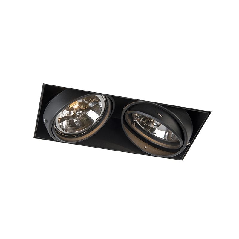 QAZQA Oneon 2 111 trimless Grote inbouwspot 2 lichts L 300 mm zwart - 8718881060052