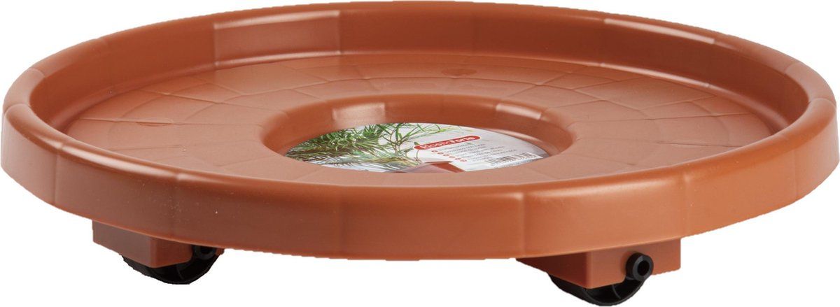 Forte Plastics Plantenonderzetter/multiroller rond bruin kunststof 34 cm - Trolleys voor kamerplanten
