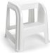 Forte Plastics Tabouret de cuisine/repose-pieds - avec 2 marches - blanc - plastique - 43 x 43 x 46 cm