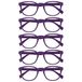 Opulize Pop 5 Stuks Retro Ronde Glad Mat Paars Mannen Vrouwen Leesbril Scharnieren Met Veer RRRRR2-5 +2,50