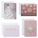American Greetings Kerstkaarten in doos met enveloppen, roze, goud en zilver ontwerpen (20 tellen)