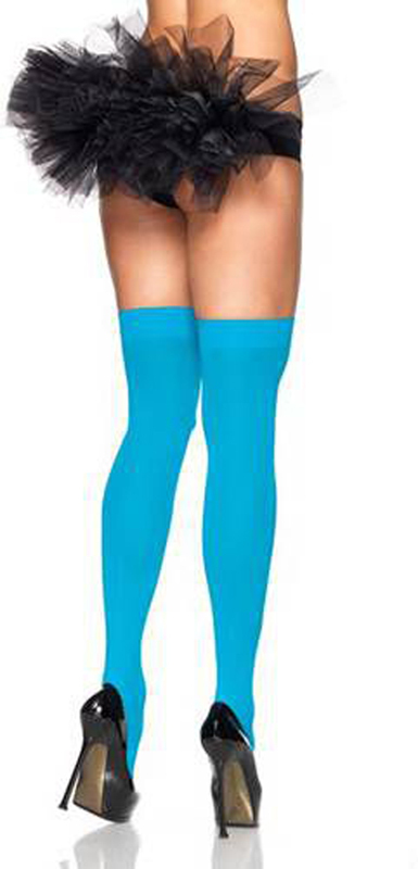 Leg Avenue Hoge Basic Kniekousen - Blauw