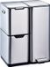 KITCHEN MOVE HAJA Keukenafvalbak voor gescheiden afval 60L Metaal Argent 3 Vakken Soft-close Pedaal