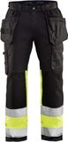 Blåkläder Blaklader High Vis werkbroek met stretch 1558-1811 - Zwart/High Vis Geel - C64