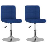 VidaXL Eetkamerstoelen 2 stuks Draaibaar Stof Blauw